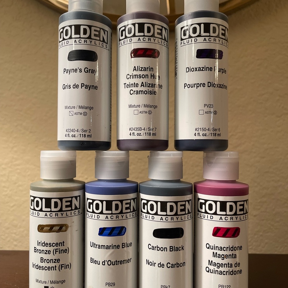 GOLDEN Fluid Acrylics Paint Bundle - Dark N’ Moody